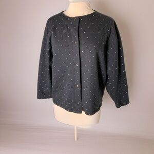 RARE 🇫🇷Vintage NAF NAF Paris French 80’s snap front black-white polka dots sz M